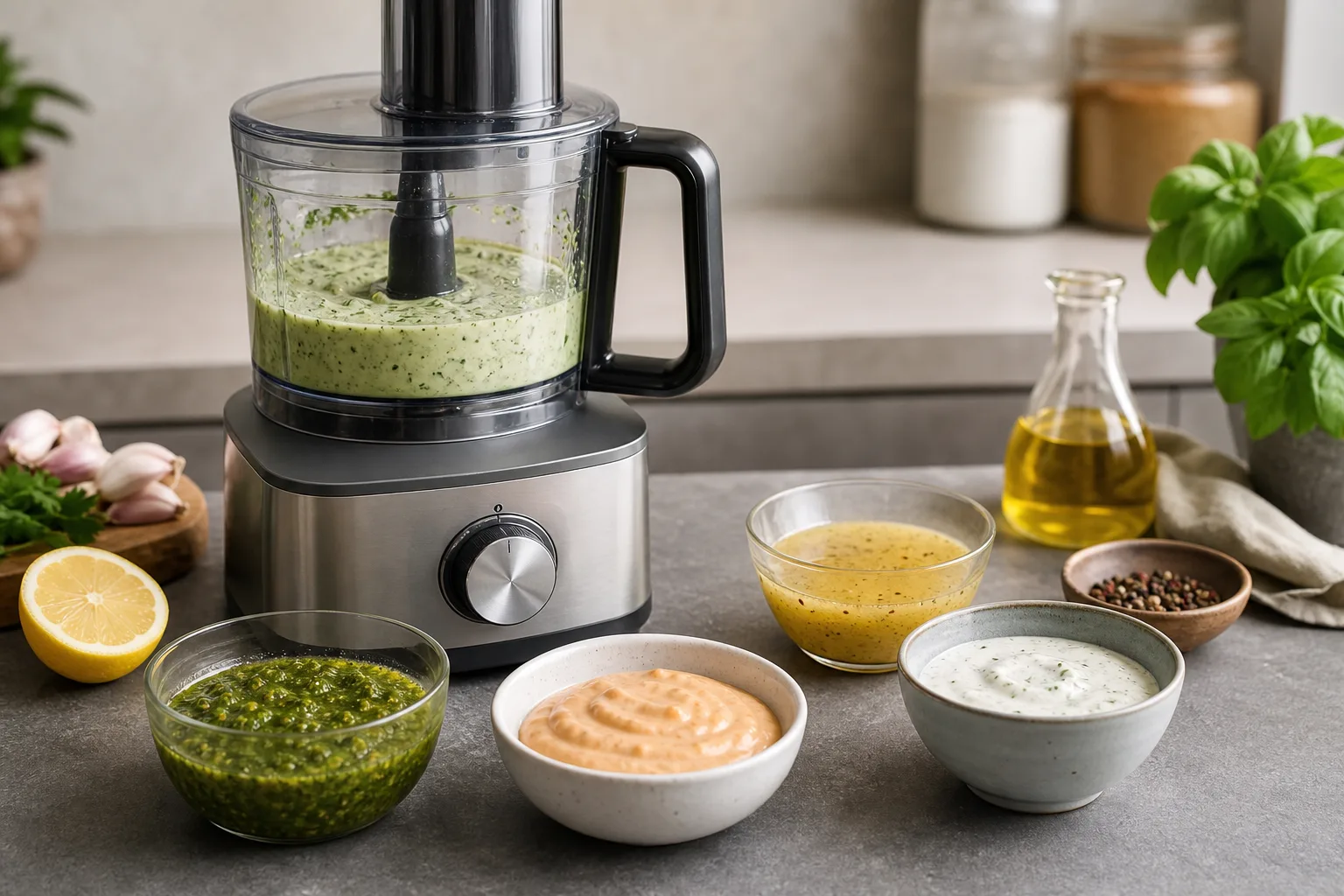 Kreative Zubereitung von Saucen und Dressings mit der Kuechenmaschine